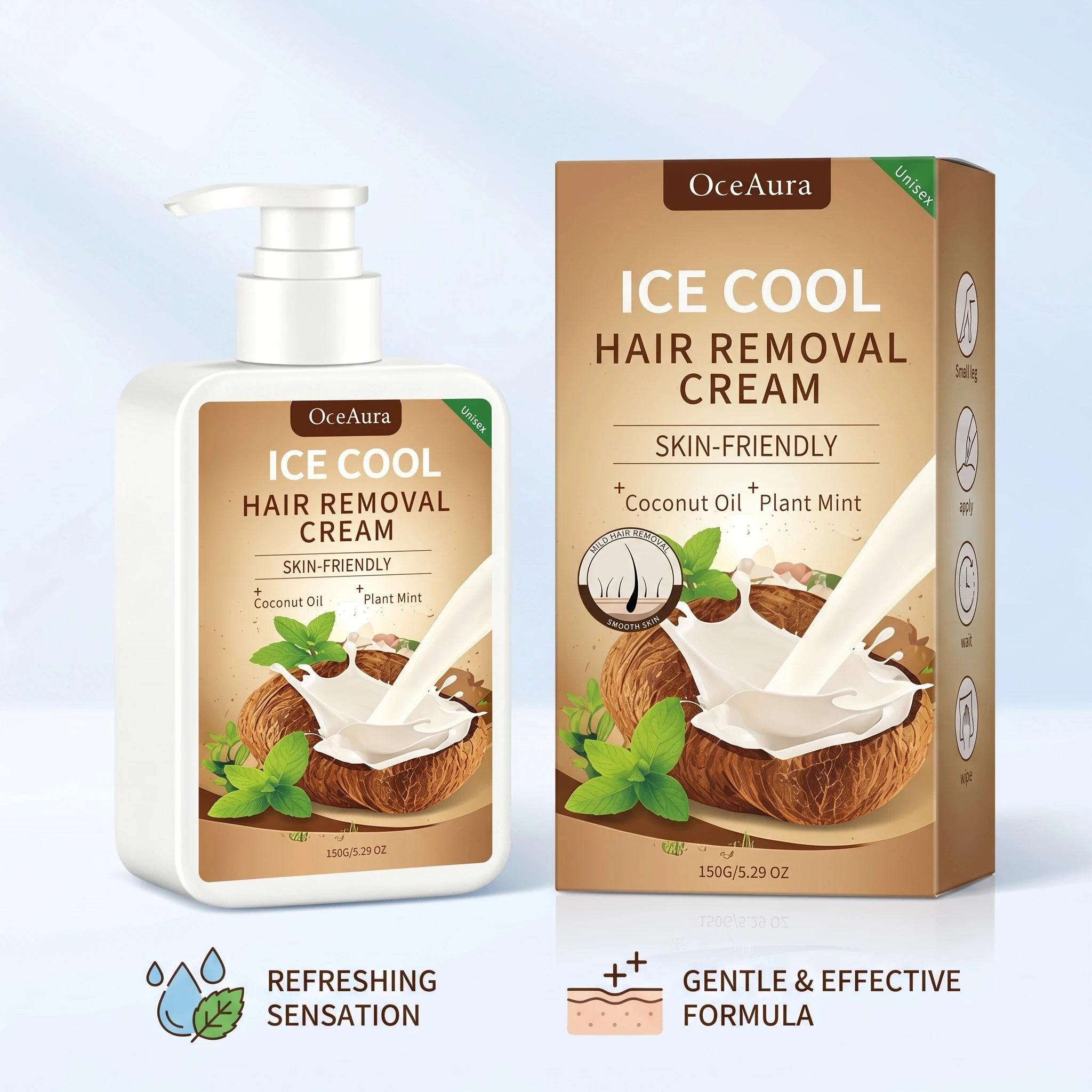 Painless Cooling Hair Removal Cream for Face and Body - 5