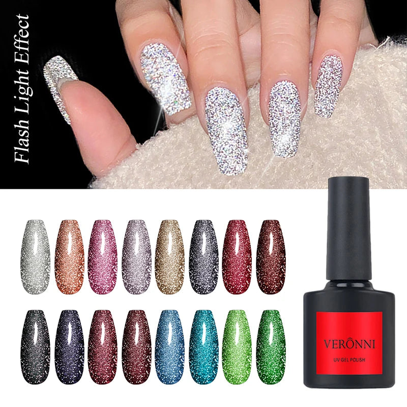 Reflective Glitter UV Gel Nail Polish for Manicure - 1