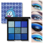 9-Color Blue Eyeshadow Palette for Festivals and Parties
