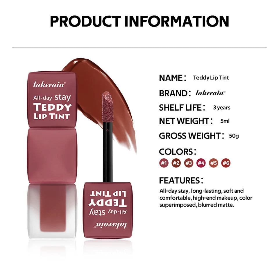 Long-Lasting Waterproof Matte Lip Tint - 17