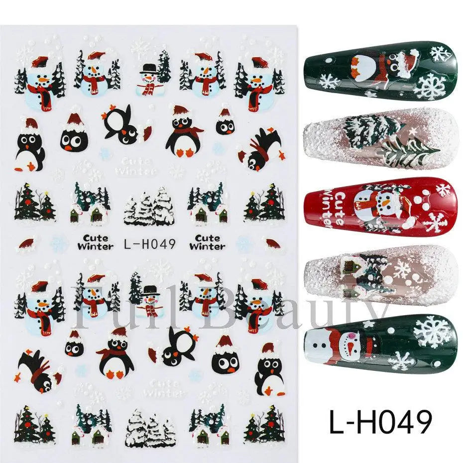 Festive Christmas Holiday Nail Art Decals