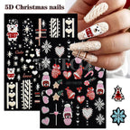 5D Embossed Christmas Nail Art Stickers
