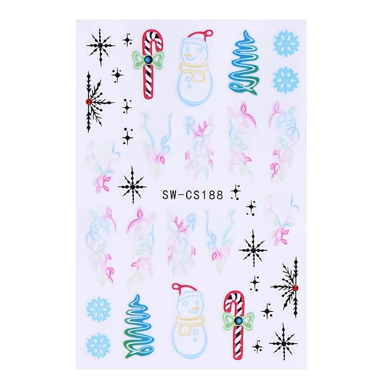 Festive Christmas Holiday Nail Art Decals