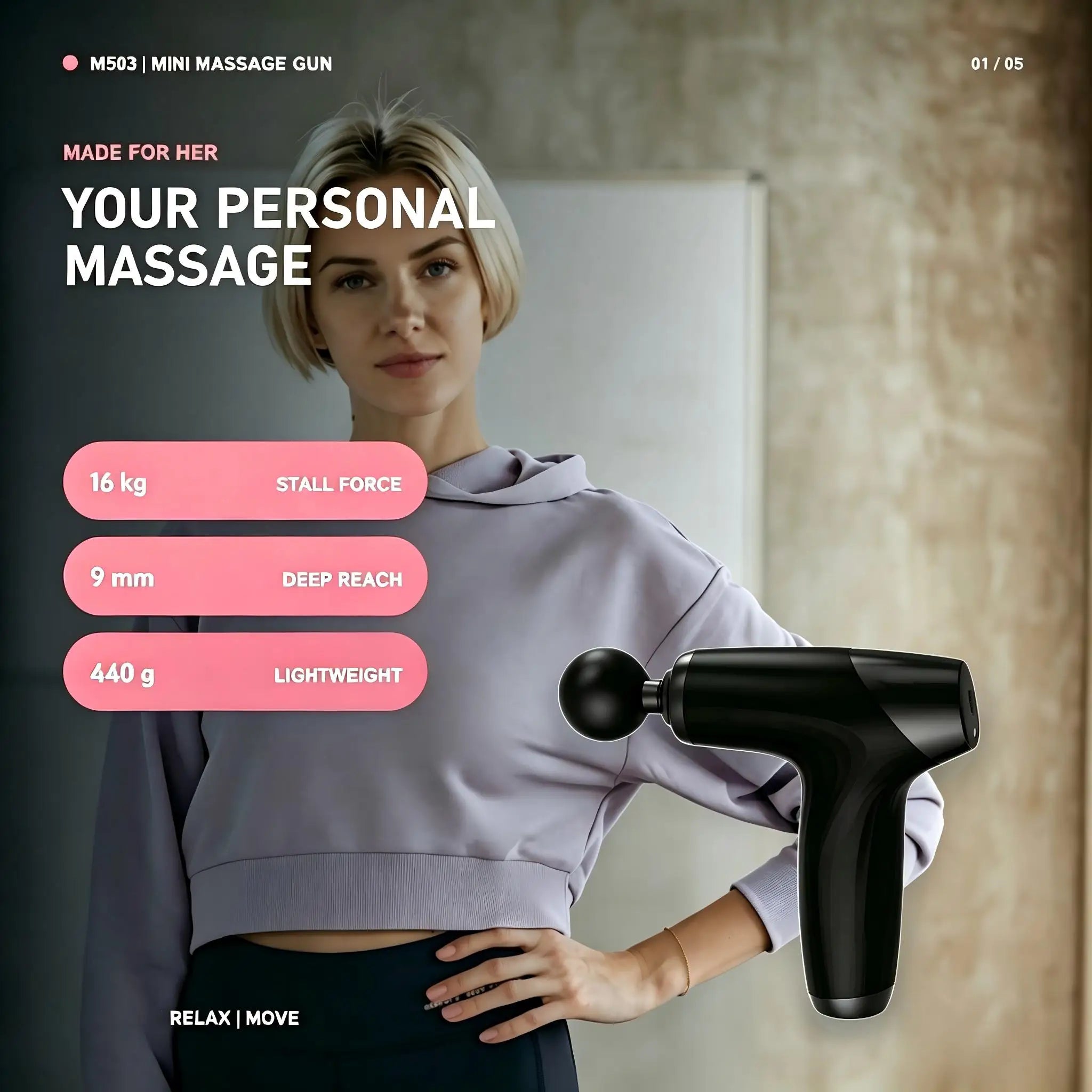 Portable Deep Tissue Percussion Muscle Massage Gun - 2