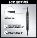 Waterproof Double-Ended Eyebrow Pen for Natural Brows