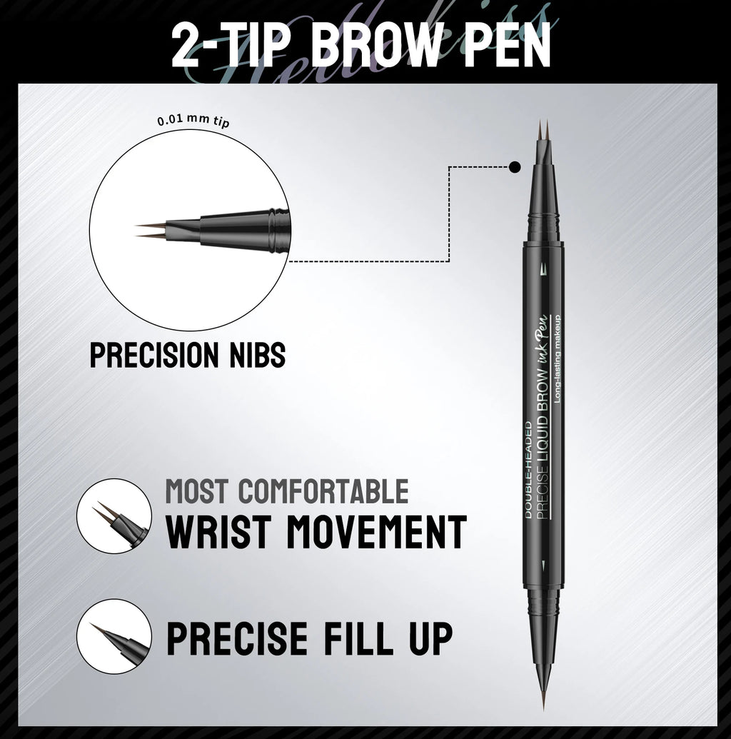 Double-Ended Waterproof Liquid Eyebrow Pen