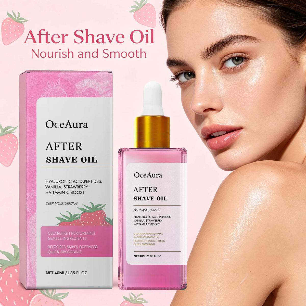 Soothing Strawberry After-Shave Oil for Sensitive Skin