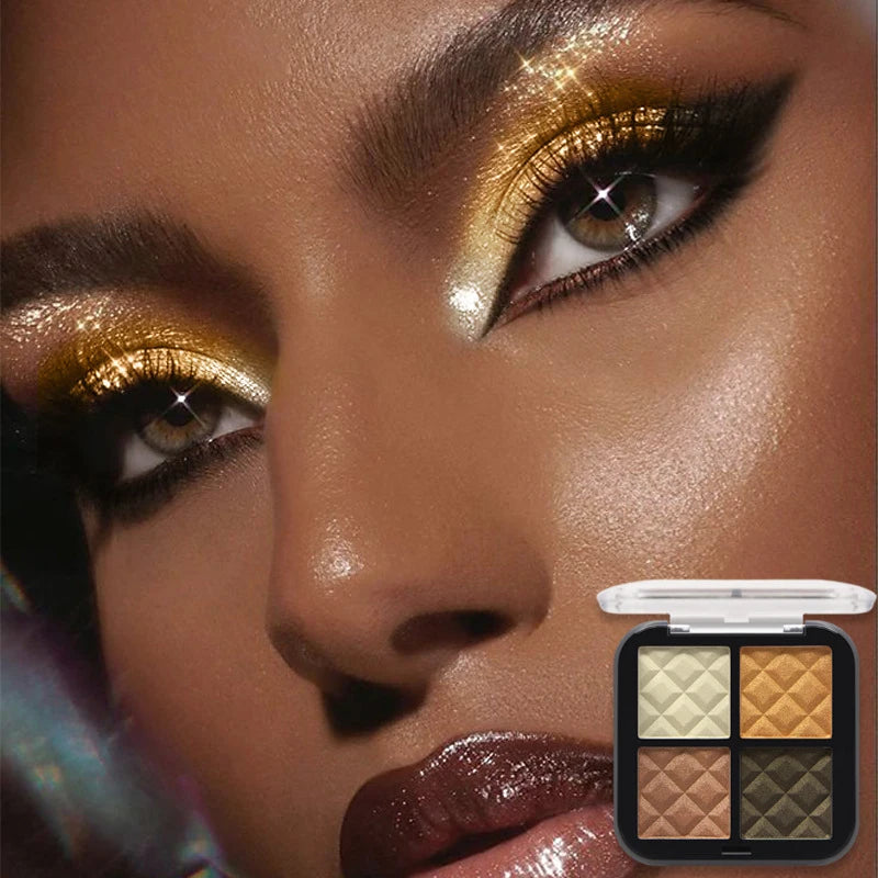 4-Color Shimmer and Matte Eyeshadow Palette