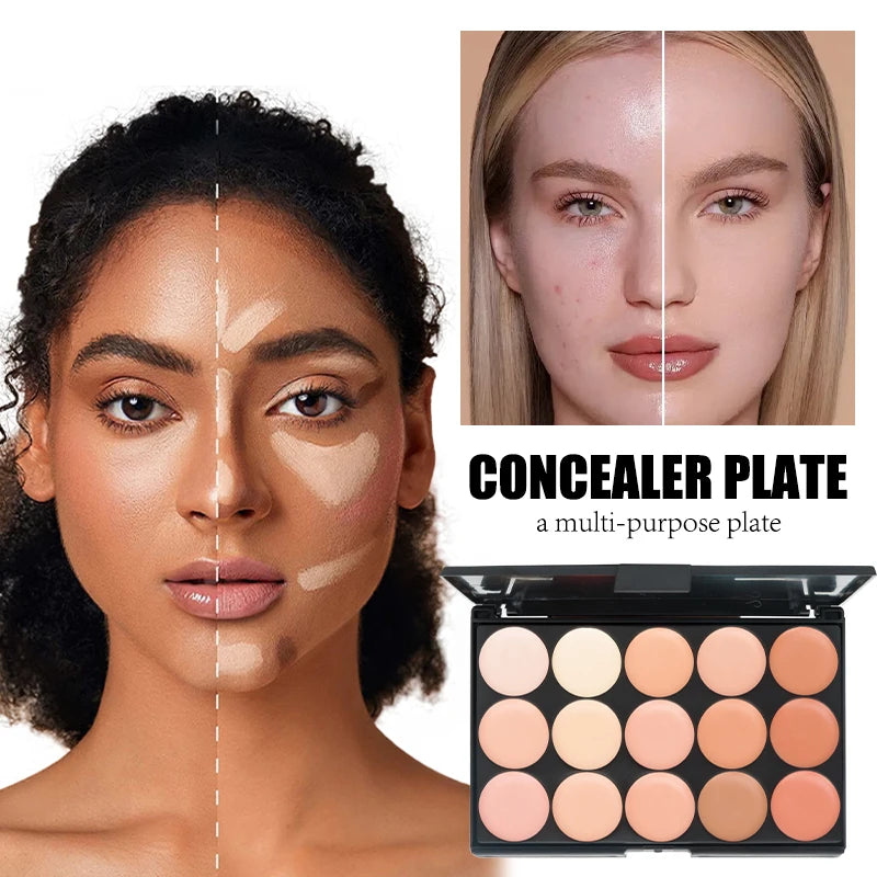 15-Color Professional Face Concealer and Contour Palette