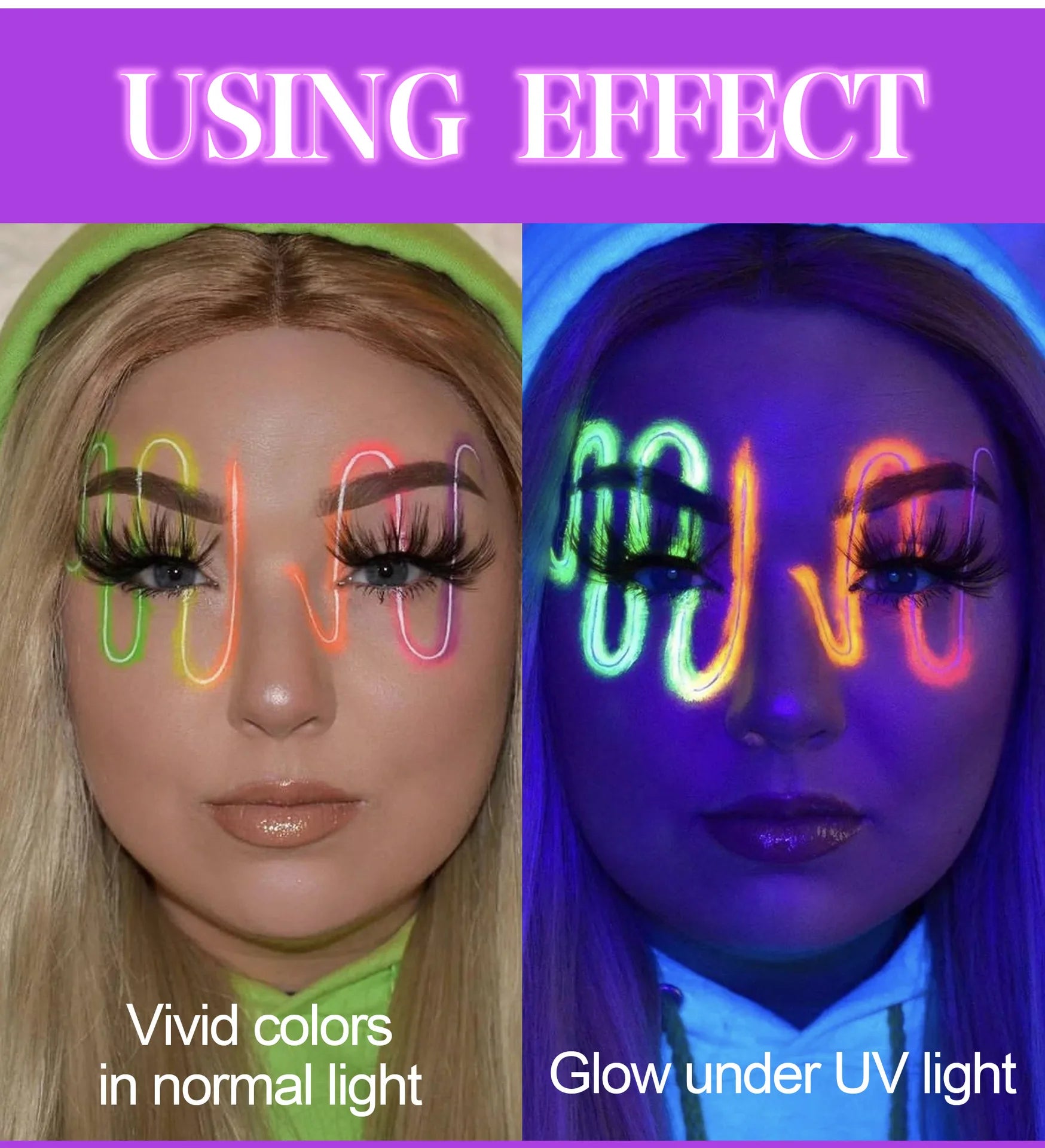 UV Neon Face and Body Paint Palette for Parties and Halloween - 11