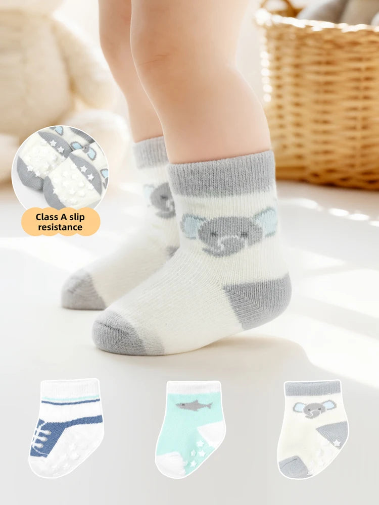 Anti-Slip Cotton Socks for Newborns and Infants