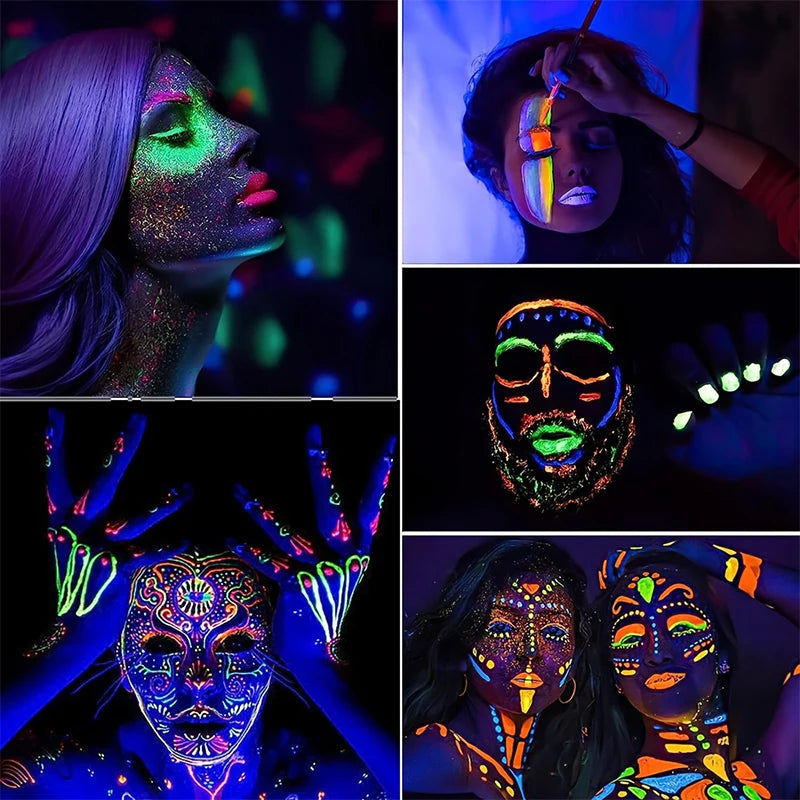 Neon UV Glow Face and Body Paint Set for Parties - 17