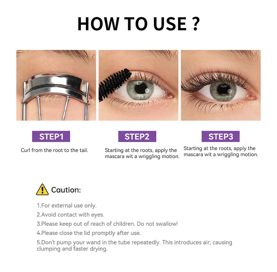 Waterproof 5D Lengthening and Volumizing Mascara
