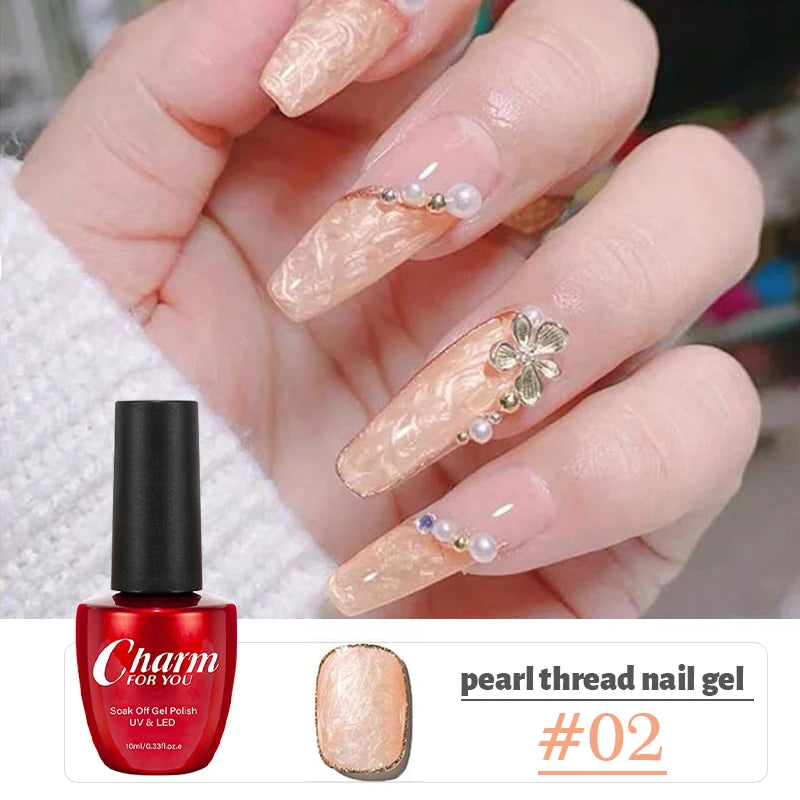 Pearl Shell Thread Gel Nail Polish for UV and LED Lamps