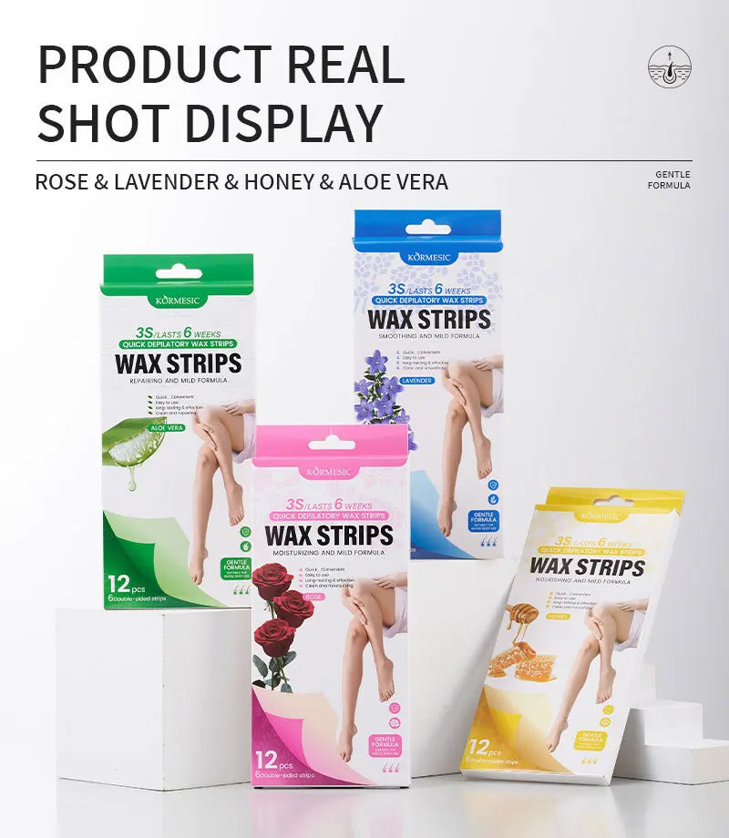 Pain-Free Cold Wax Hair Removal Strips for Smooth Skin - 10