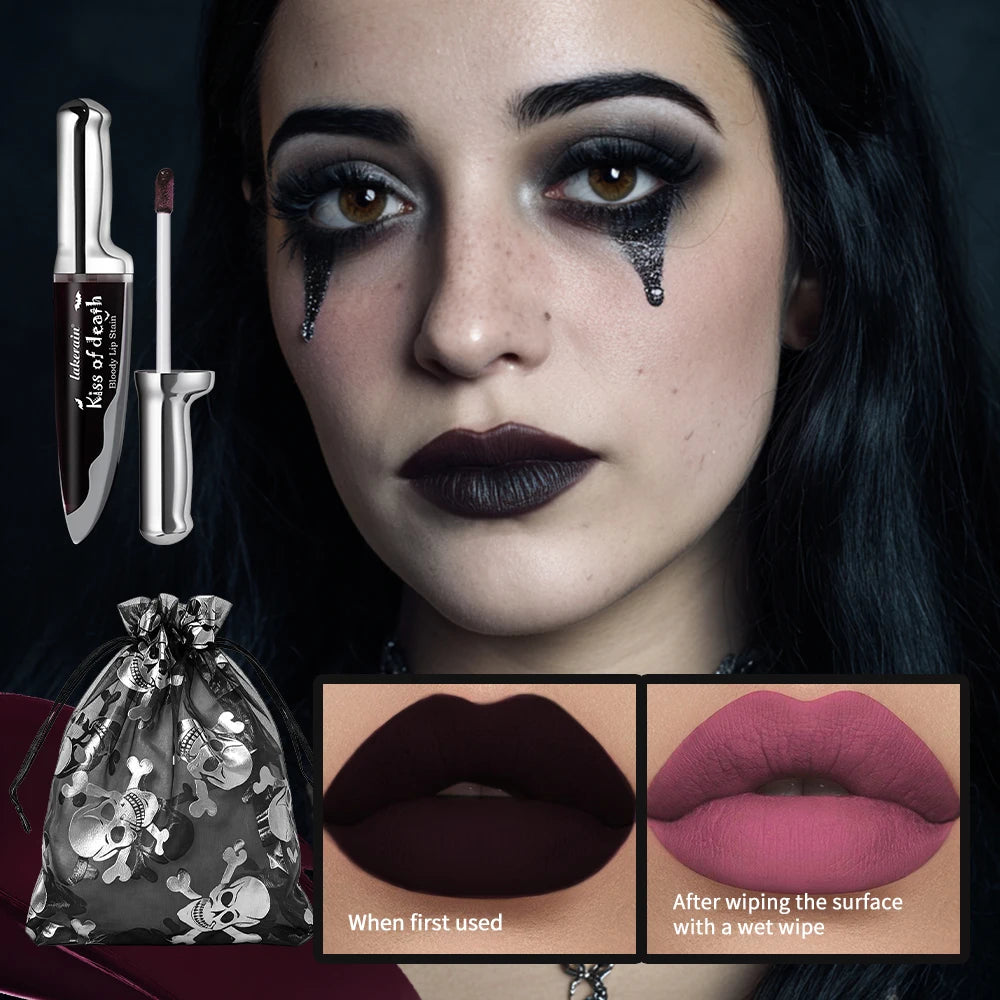 Bloody Matte Liquid Lip Stain for Halloween and Gothic Makeup
