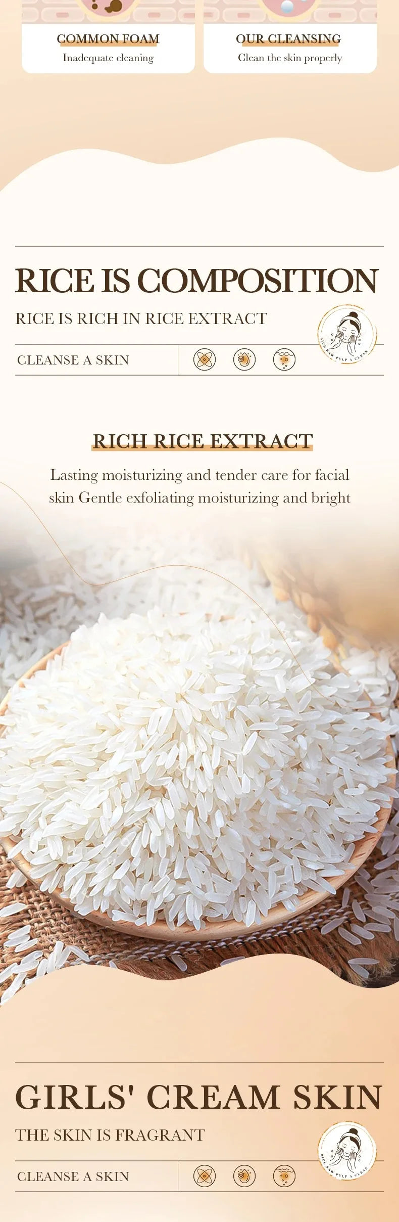 Rice Extract Foaming Facial Cleanser with Silicone Brush - 11