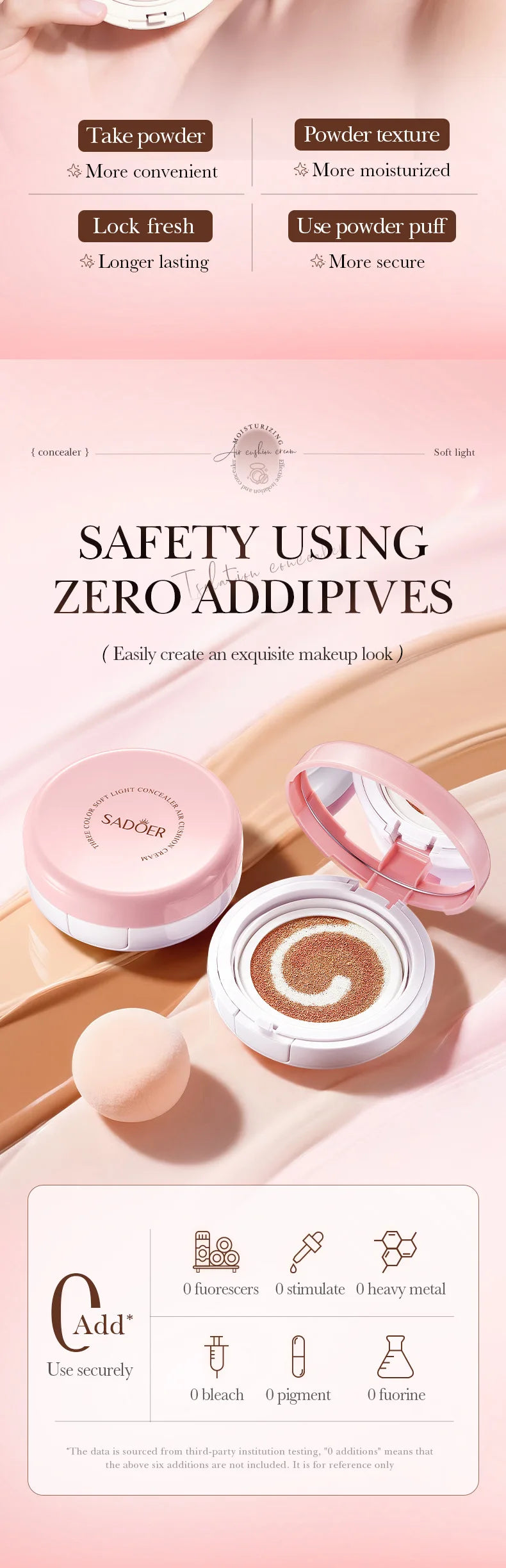 Three-Color Brightening Concealer Cushion Foundation