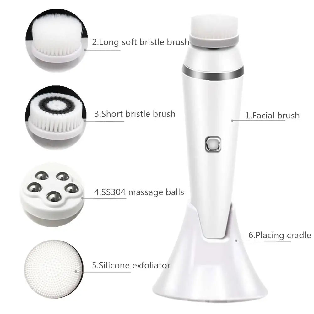 4-in-1 Electric Facial Cleansing Brush and Massager