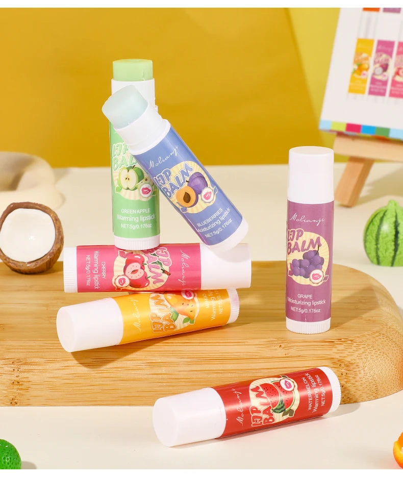 12-Piece Fruity Moisturizing Lip Balm Set for Dry Lips