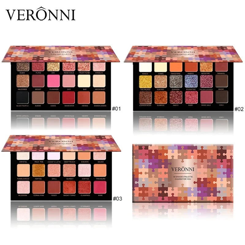 18-Color Waterproof Long-Lasting Eyeshadow Palette