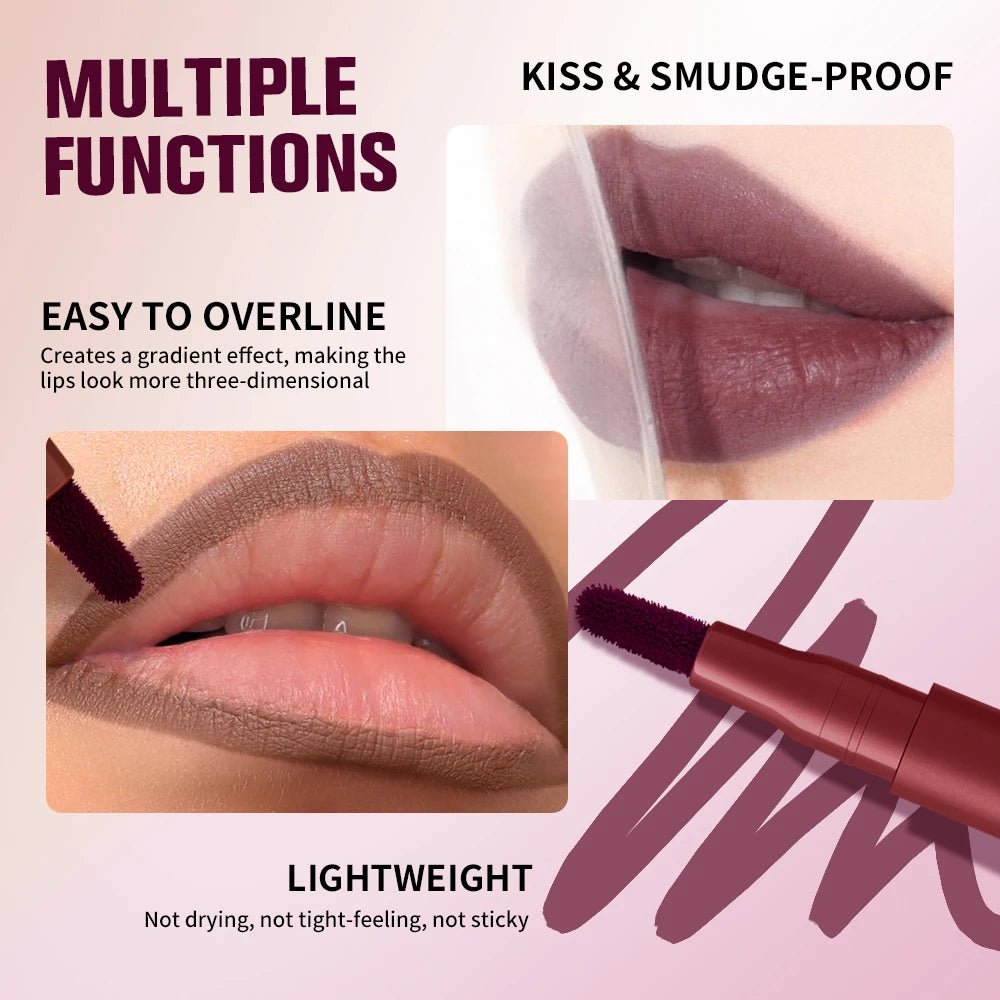 Dual-Sided Long-Lasting Lip Stain and Liner Pen
