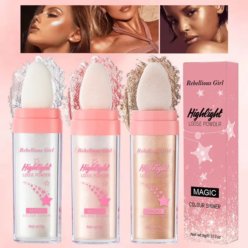 3-Pack Fairy Shimmer Highlighter Powder Stick for Face and Body