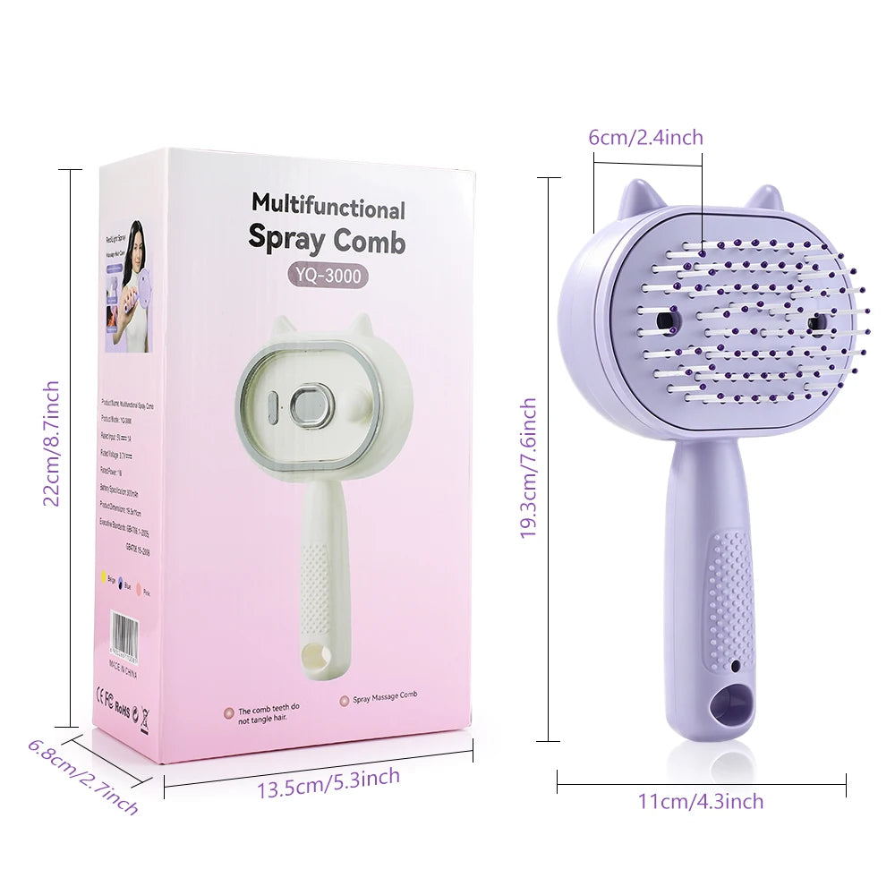 3-in-1 Hydrating Steam Hair Brush and Scalp Massager