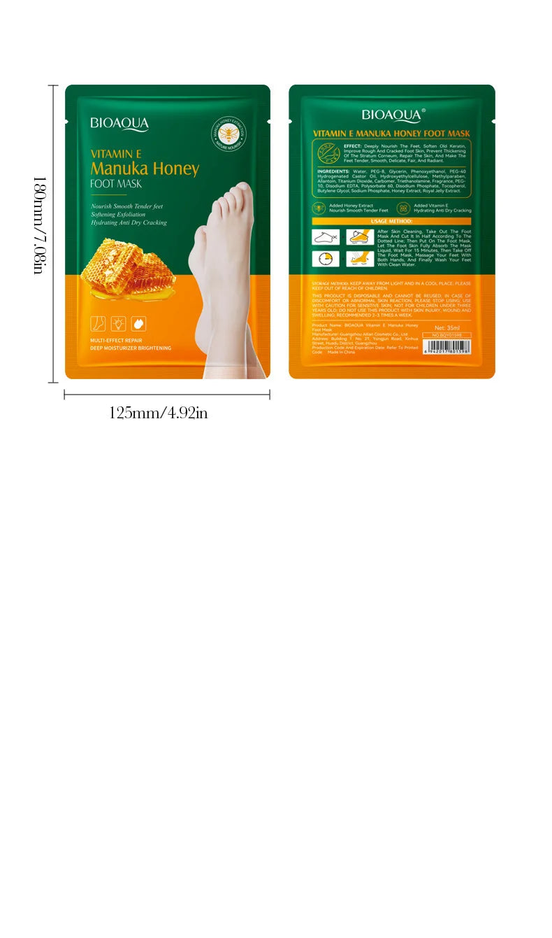 Vitamin E Manuka Honey Moisturizing Foot Mask - 14