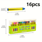 16-Color Face Paint Crayon Set for Parties and Halloween