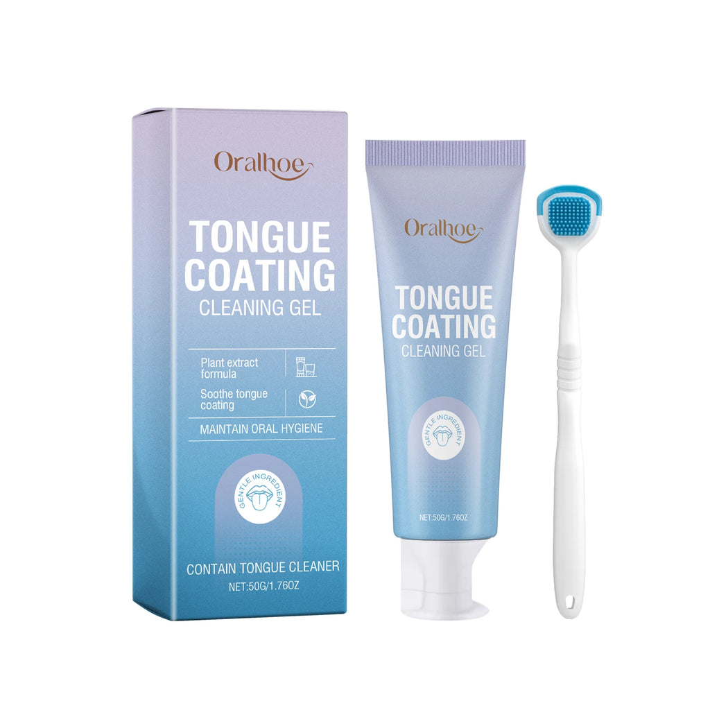 Tongue Cleaning Gel and Scraper Kit for Fresh Breath