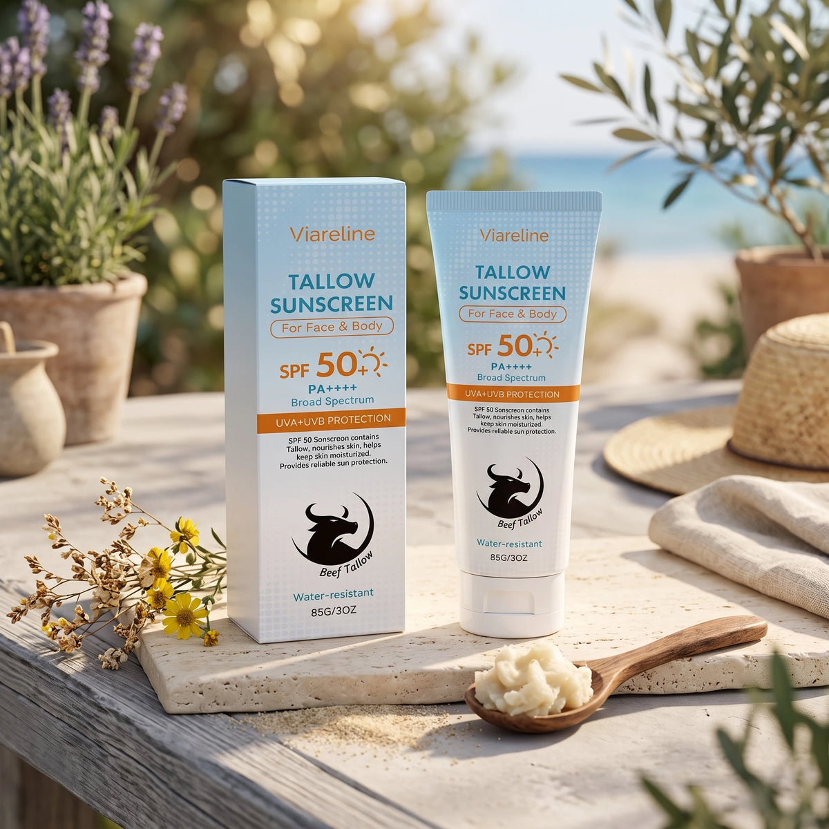 SPF 50 Nourishing Tallow Sunscreen for Face and Body