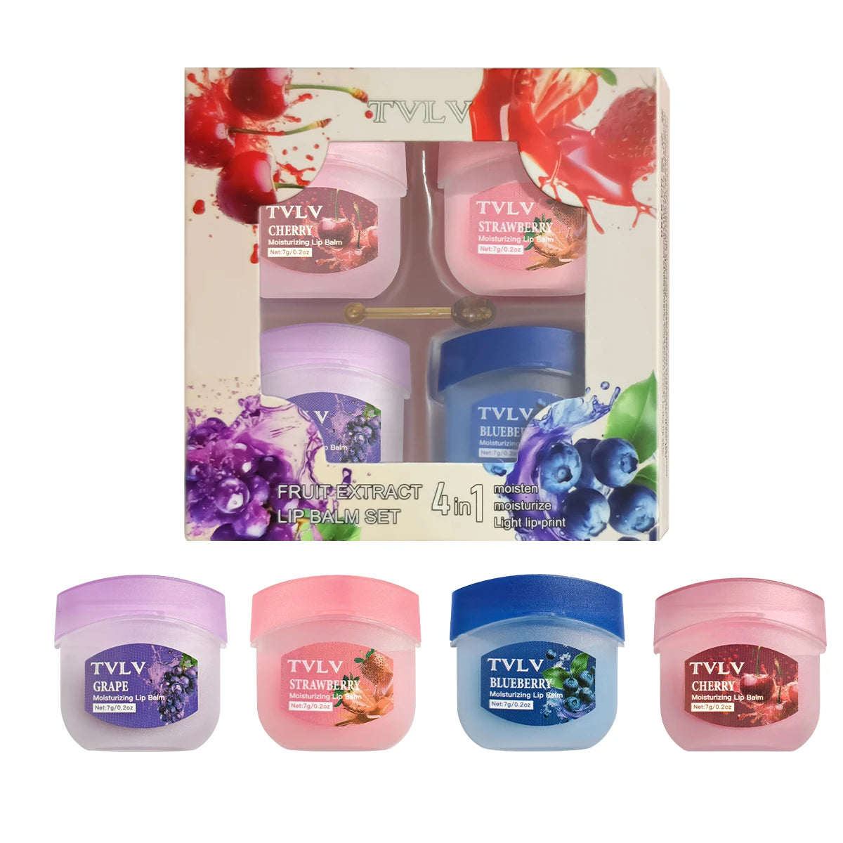 Hydrating Fruit Extract Lip Balm Set for Soft Smooth Lips - 22