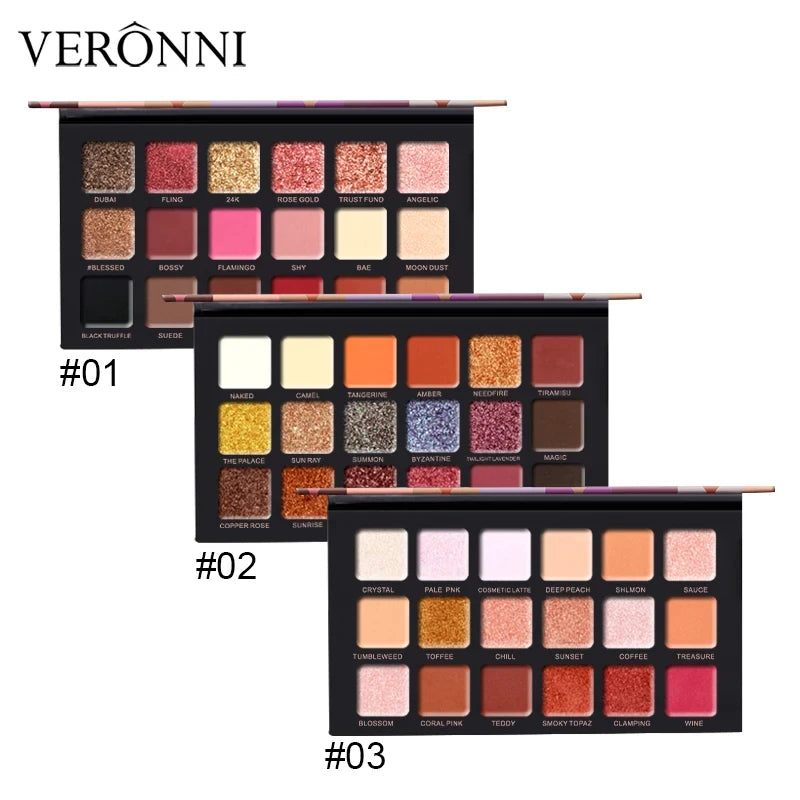 18-Color Waterproof Long-Lasting Eyeshadow Palette