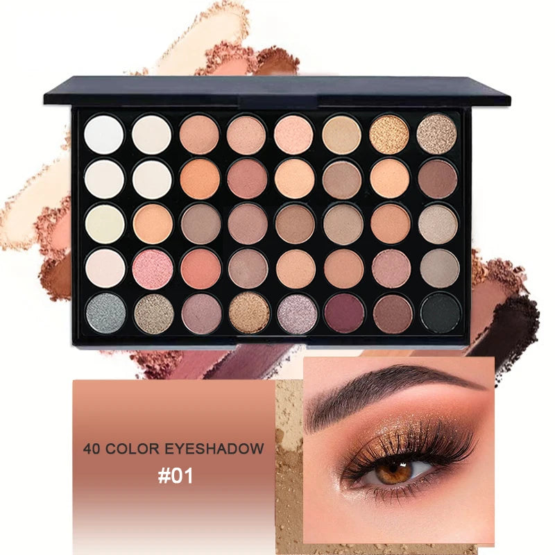 40-Color Professional Eyeshadow and Makeup Tool Set - 2