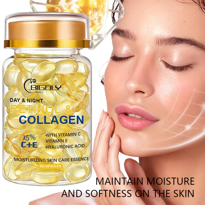 Retinol and Collagen Moisturizing Face Serum Capsules