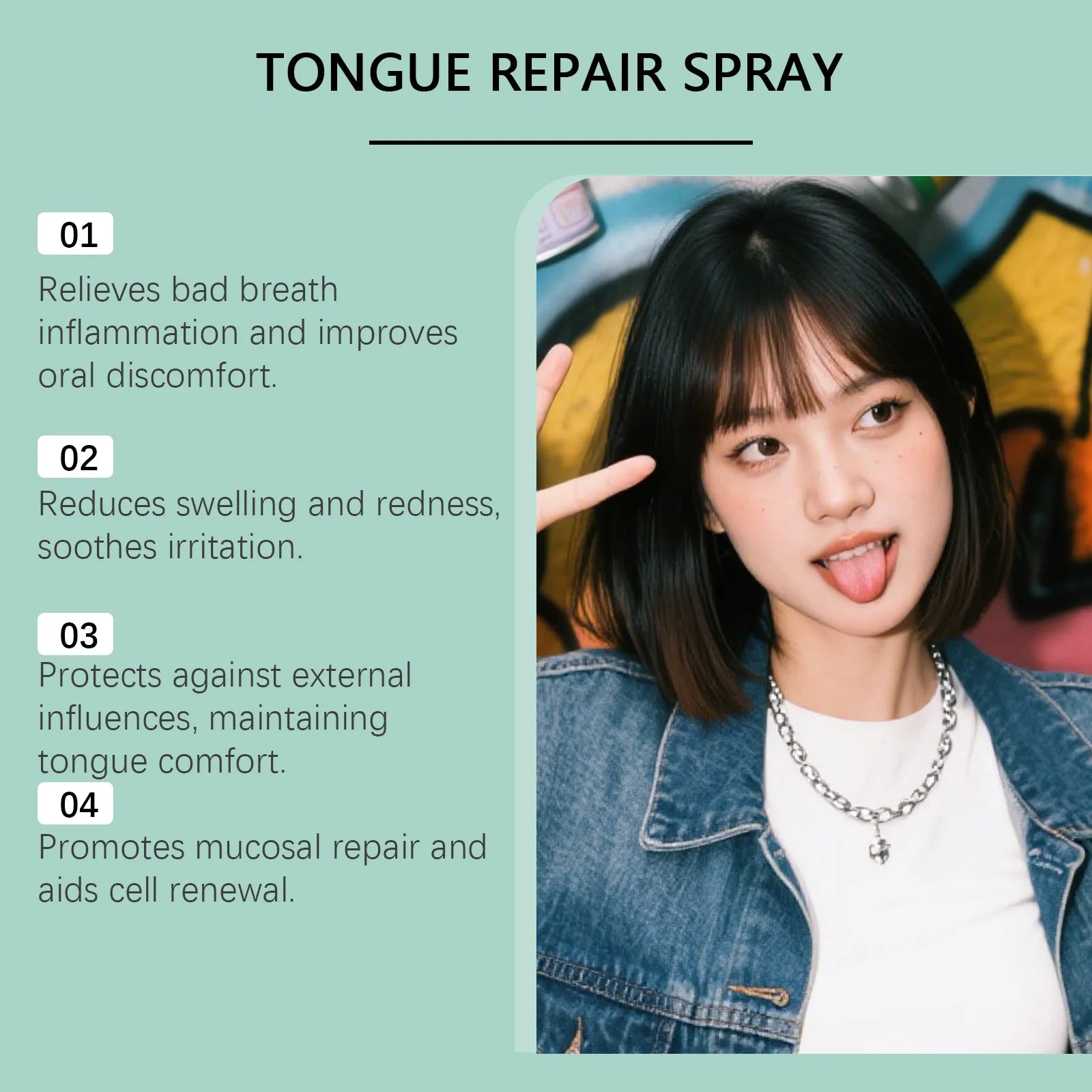 Refreshing Tongue Care Spray for Bad Breath and Oral Health - 10