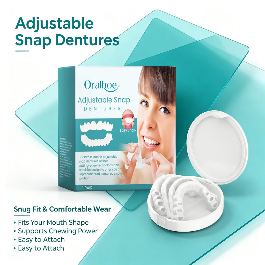 Adjustable Snap-On Cosmetic Dentures for Smile Restoration