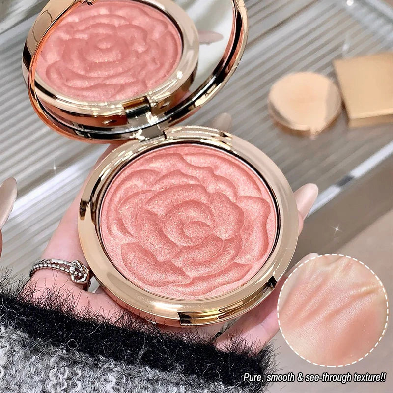 Rose Embossed Shimmer Blush Powder