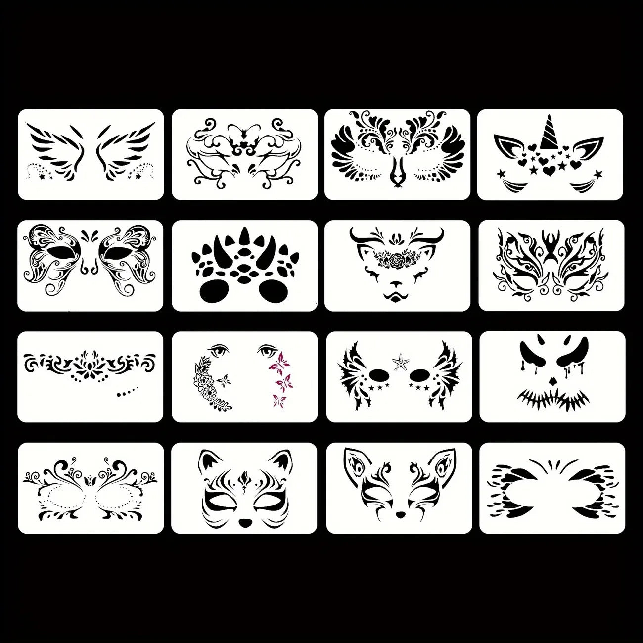 Reusable Face Painting Stencils for Parties and DIY Makeup