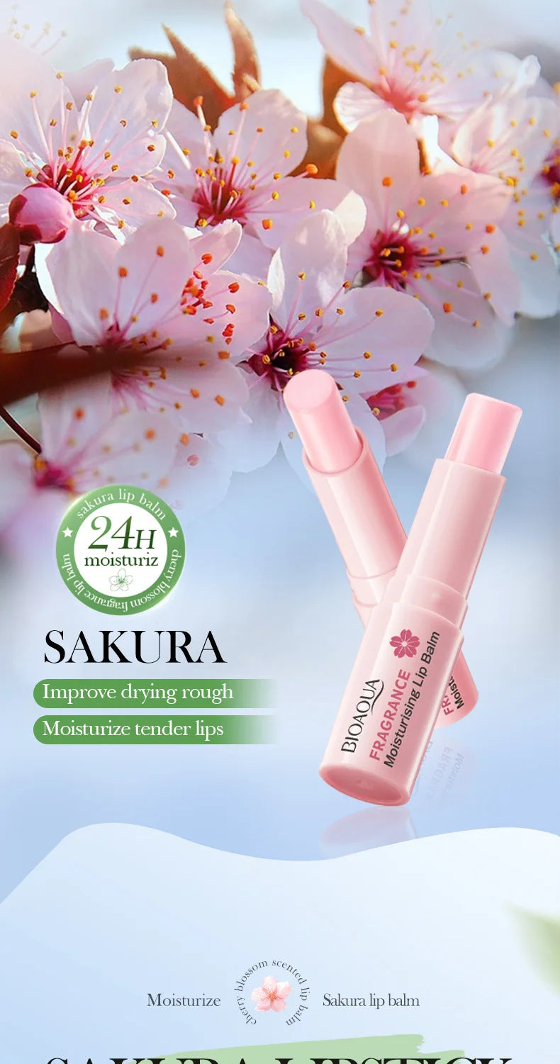 Sakura Moisturizing Lip Balm for Dry and Chapped Lips