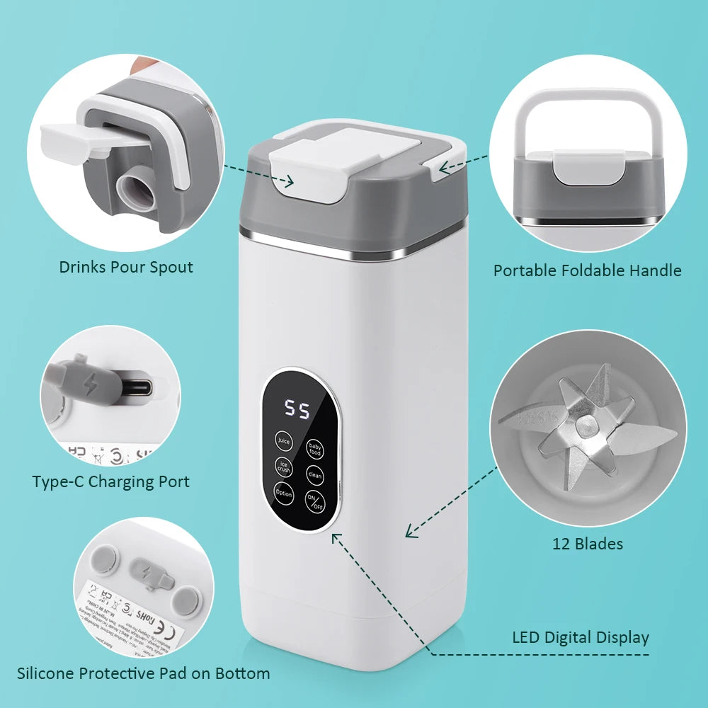 Portable 12-Blade Electric Juicer Cup - 11