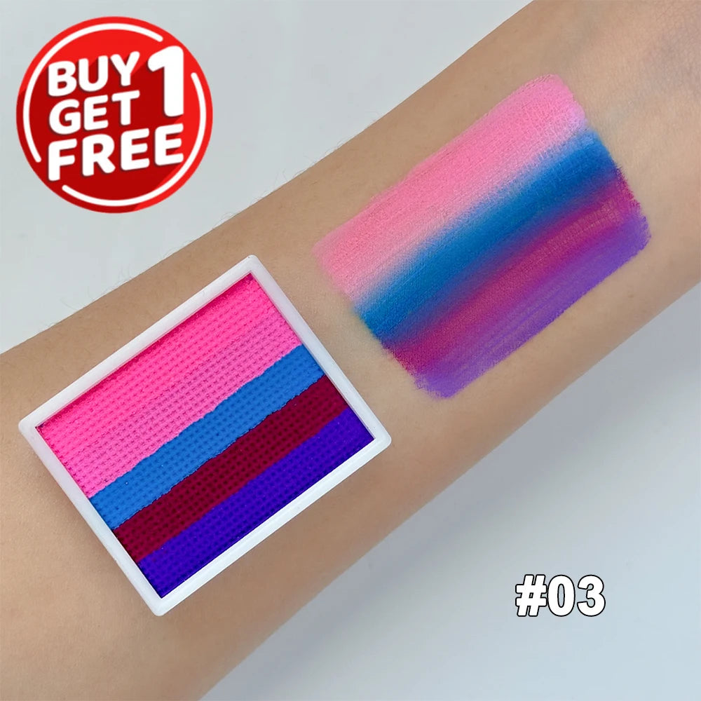 UV Glow-in-the-Dark Rainbow Face and Body Paint Set - 17