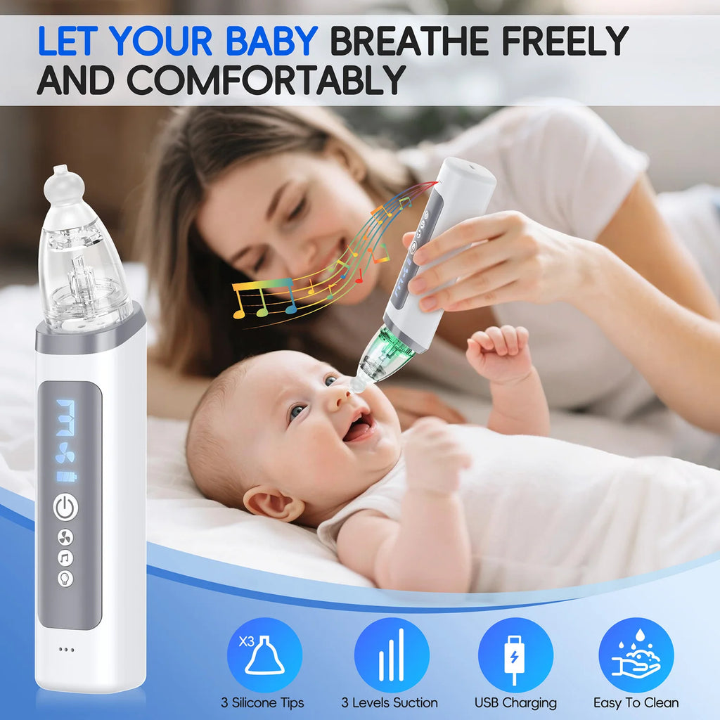 Electric Baby Nasal Aspirator with Music and 3 Suction Modes