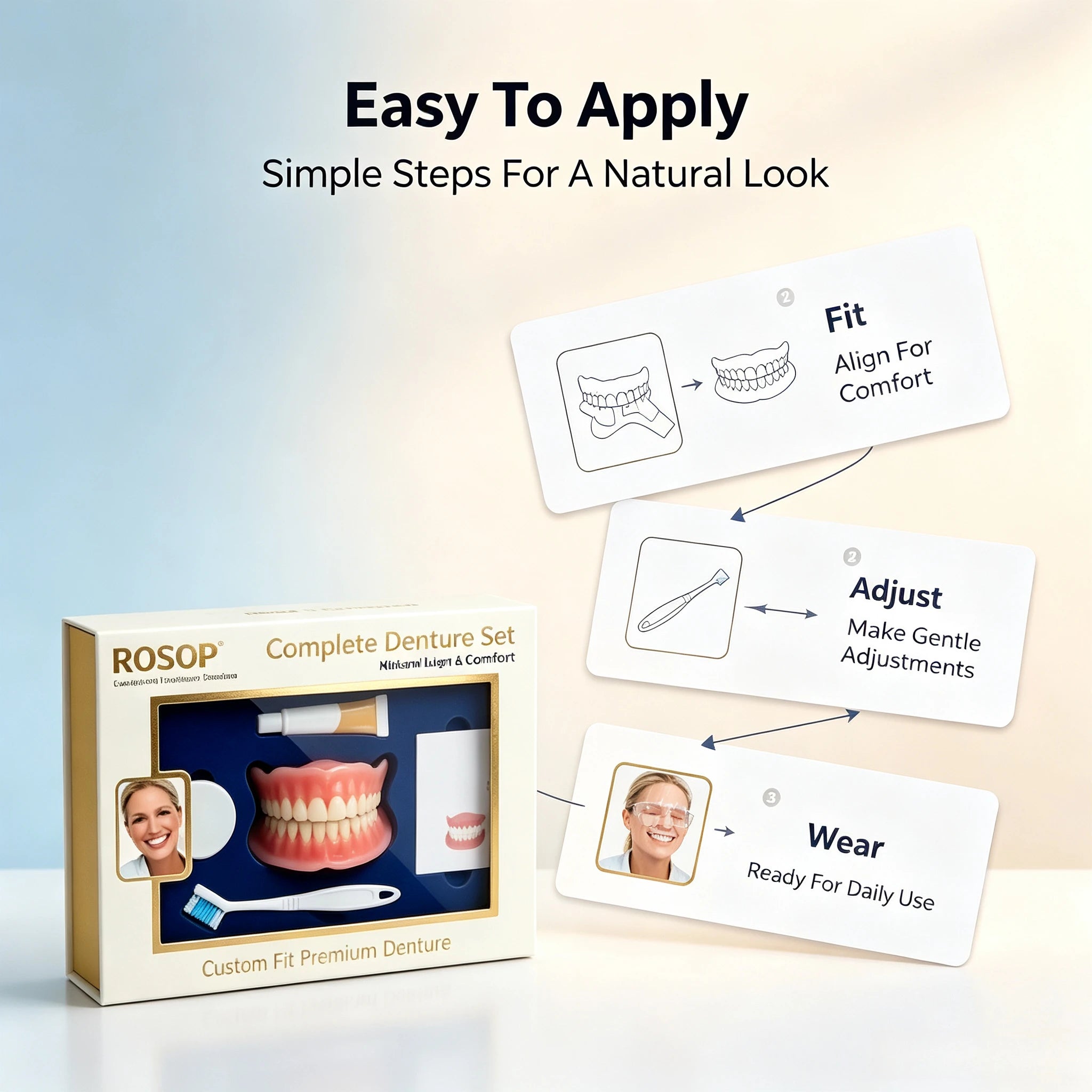 Cosmetic Temporary Denture Set for Natural Smile Makeover - 5