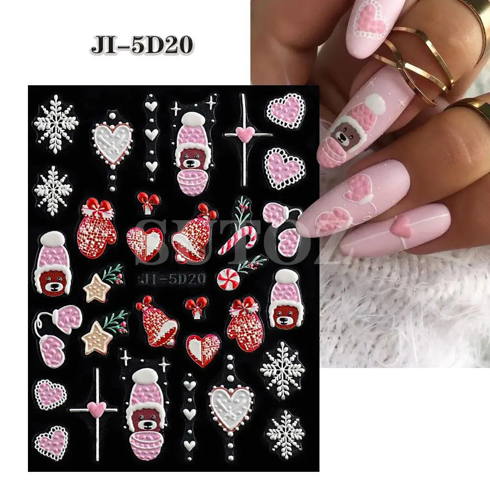 Festive Christmas Holiday Nail Art Decals