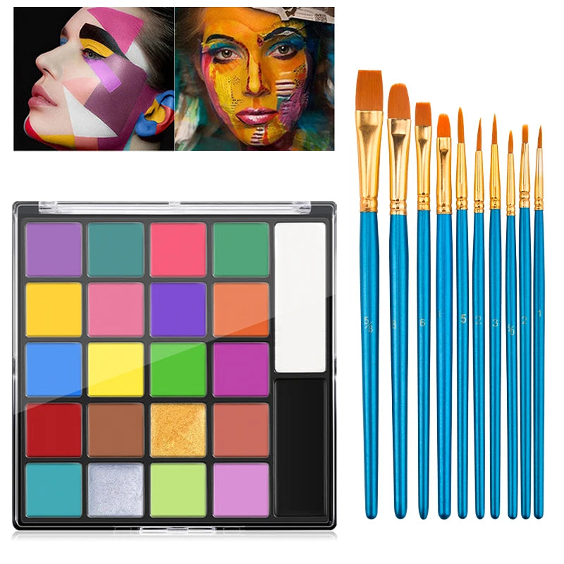 22-Color Professional Oil-Based Face and Body Painting Palette