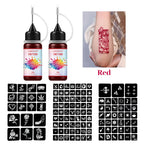 Temporary Tattoo Ink Kit with Stencils for DIY Body Art