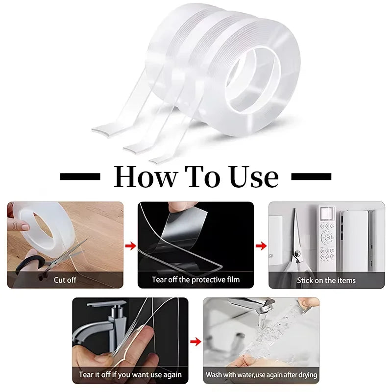 Heavy Duty Reusable Transparent Nano Mounting Tape
