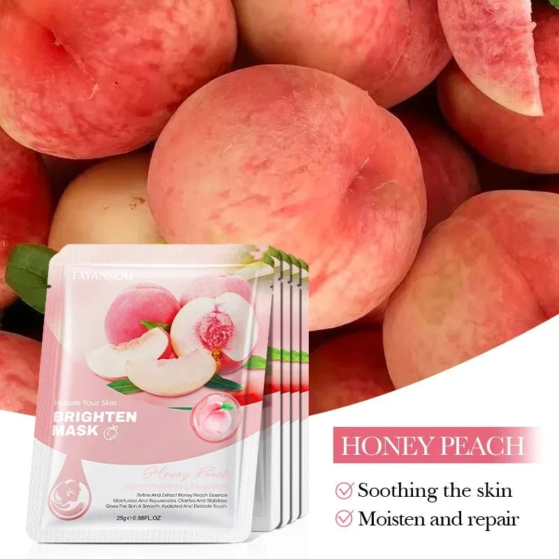 10-Piece Fruit Essence Hydrating and Brightening Facial Mask Set